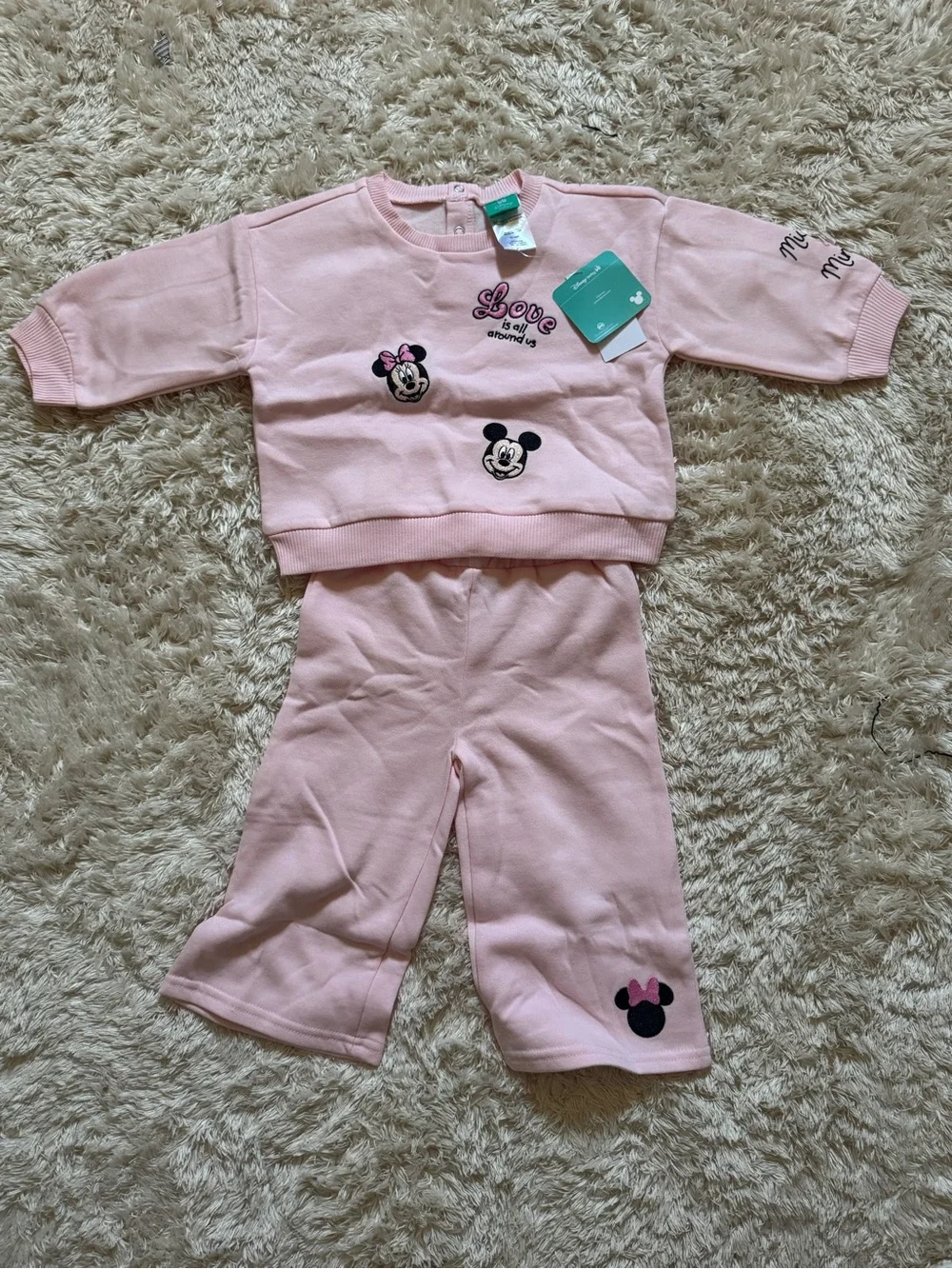 Kids Pink Minnie Mouse Two-Piece Pajama Set